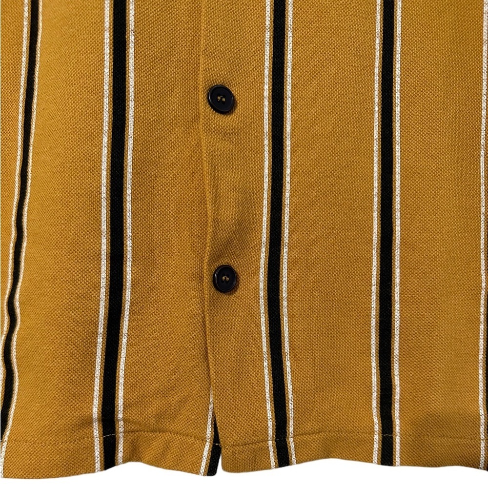 Pull&Bear Vertical Stripe Button Up Knit Shirt S - image 4